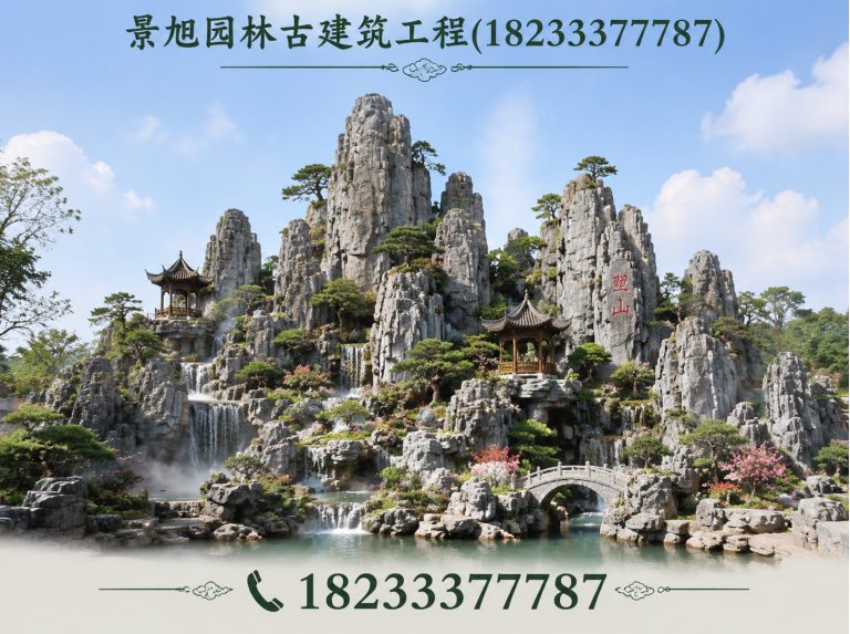 安国市水泥塑山展示图